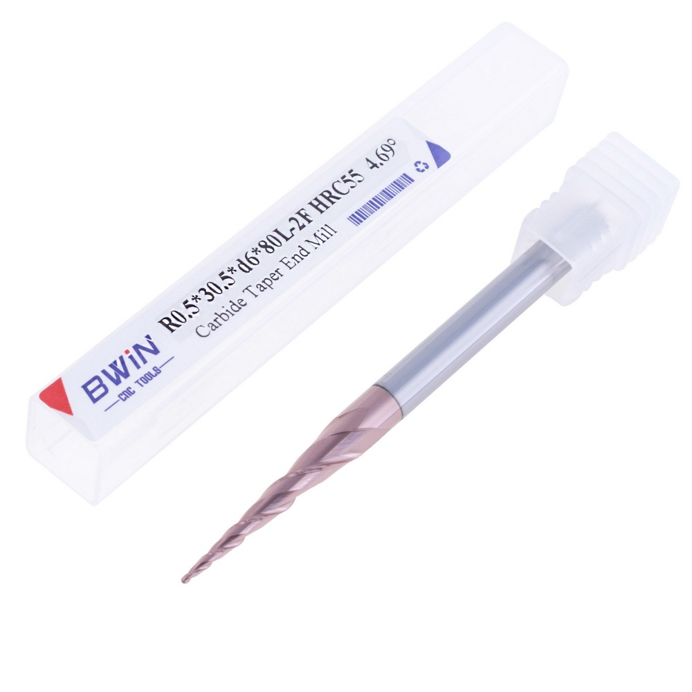 Фреза конусна R0.5*30.5*d6*80L-2F HRC55  4.69°