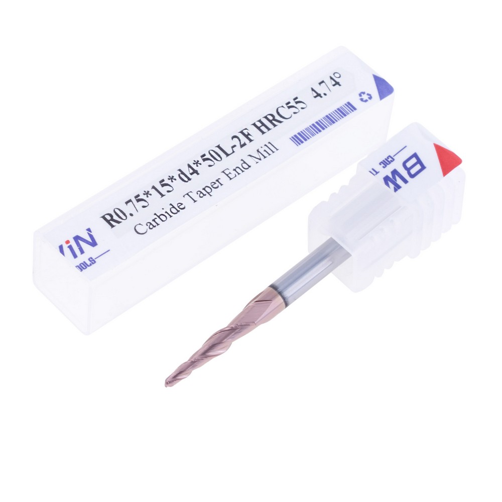 Фреза конусна R0.75*15*d4*50L-2F HRC55 4.74°