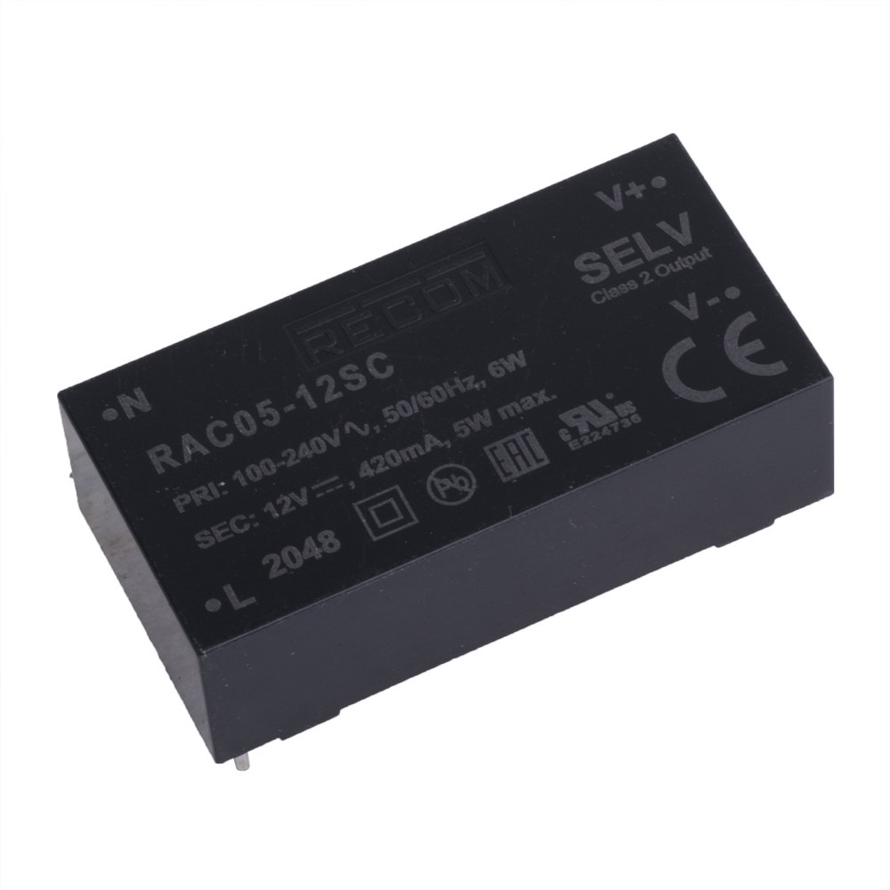 Блок живлення що вбудовується на плату 12V RAC05-12SC Блок живлення що вбудовується на плату 12V RAC05-12SC