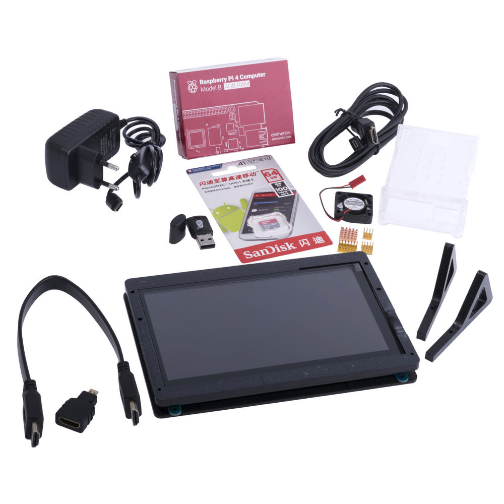Мікрокомп'ютер Raspberry Pi 4GB Model B + набір (корпус, радіатори, вентилятор, SD, LCD, HDMI, БП) Мікрокомп'ютер Raspberry Pi 4GB Model B + набір (корпус, радіатори, вентилятор, SD, LCD, HDMI, БП)