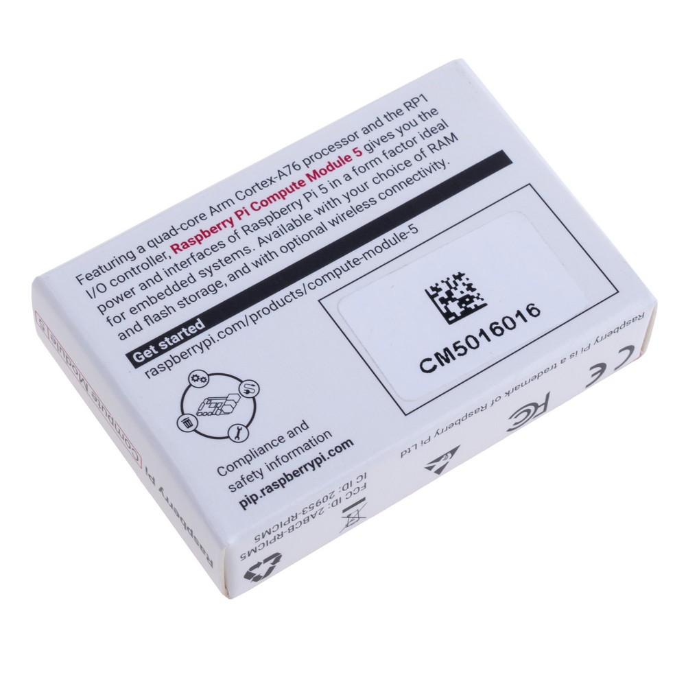 Raspberry Pi Compute Module 5 "CM5", 16GB RAM/16GB eMMC, без Wi-Fi CM5016016 Raspberry Pi Compute Module 5 "CM5", 16GB RAM/16GB eMMC, без Wi-Fi CM5016016