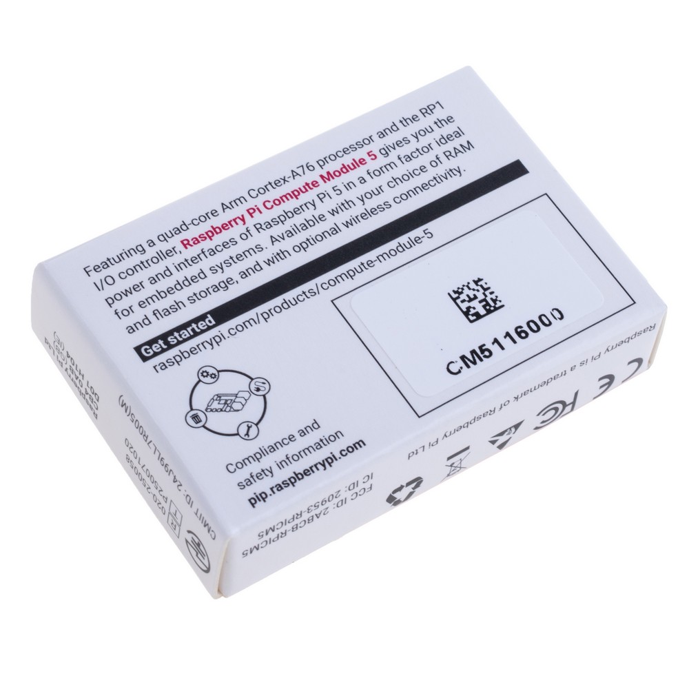 Raspberry Pi Compute Module 5 "CM5", 16GB RAM/Lite, Wi-Fi CM5116000 Raspberry Pi Compute Module 5 "CM5", 16GB RAM/Lite, Wi-Fi CM5116000