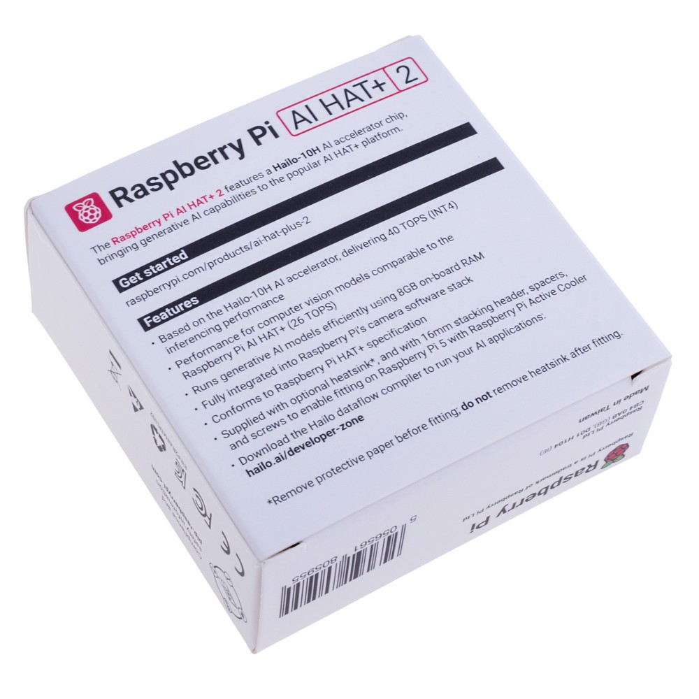 Плата розширення Raspberry Pi AI HAT+ 2, 40 TOPS Плата розширення Raspberry Pi AI HAT+ 2, 40 TOPS
