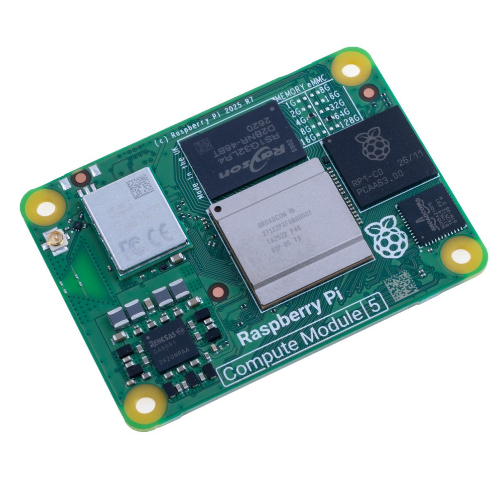 Raspberry Pi Compute Module 5 "CM5" 4GB RAM/64GB eMMC, Wi-Fi, CM5104064