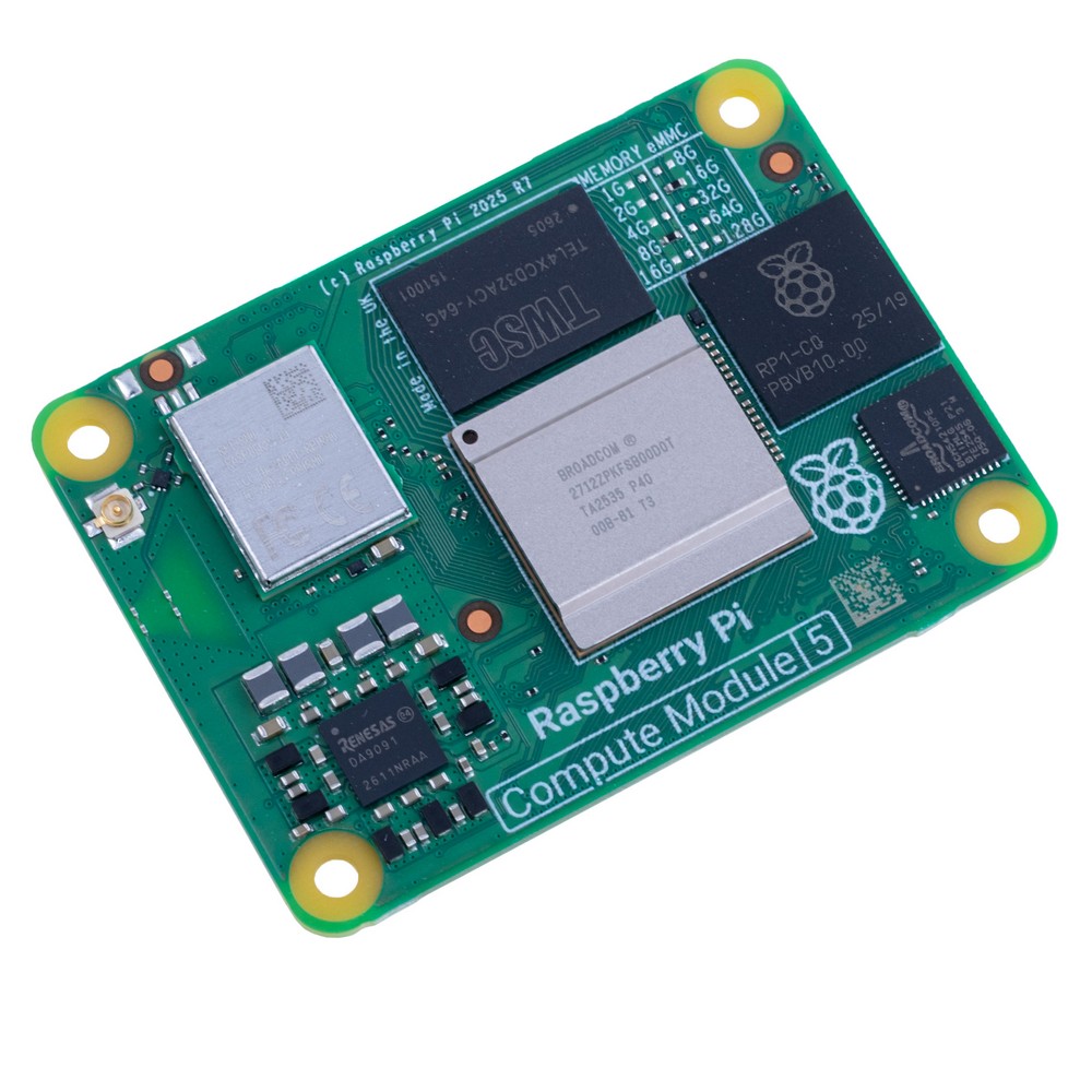 Raspberry Pi Compute Module 5 "CM5" 8GB RAM/16GB eMMC, Wi-Fi, CM5108016