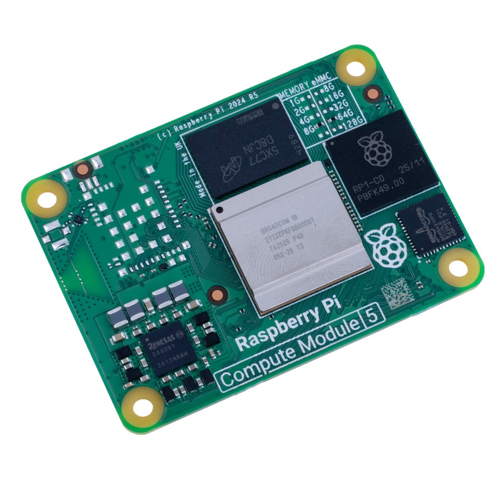 Raspberry Pi Compute module 5 "CM5", 8GB RAM/64GB eMMC, без Wi-Fi, CM5008064 Raspberry Pi Compute module 5 "CM5", 8GB RAM/64GB eMMC, без Wi-Fi, CM5008064