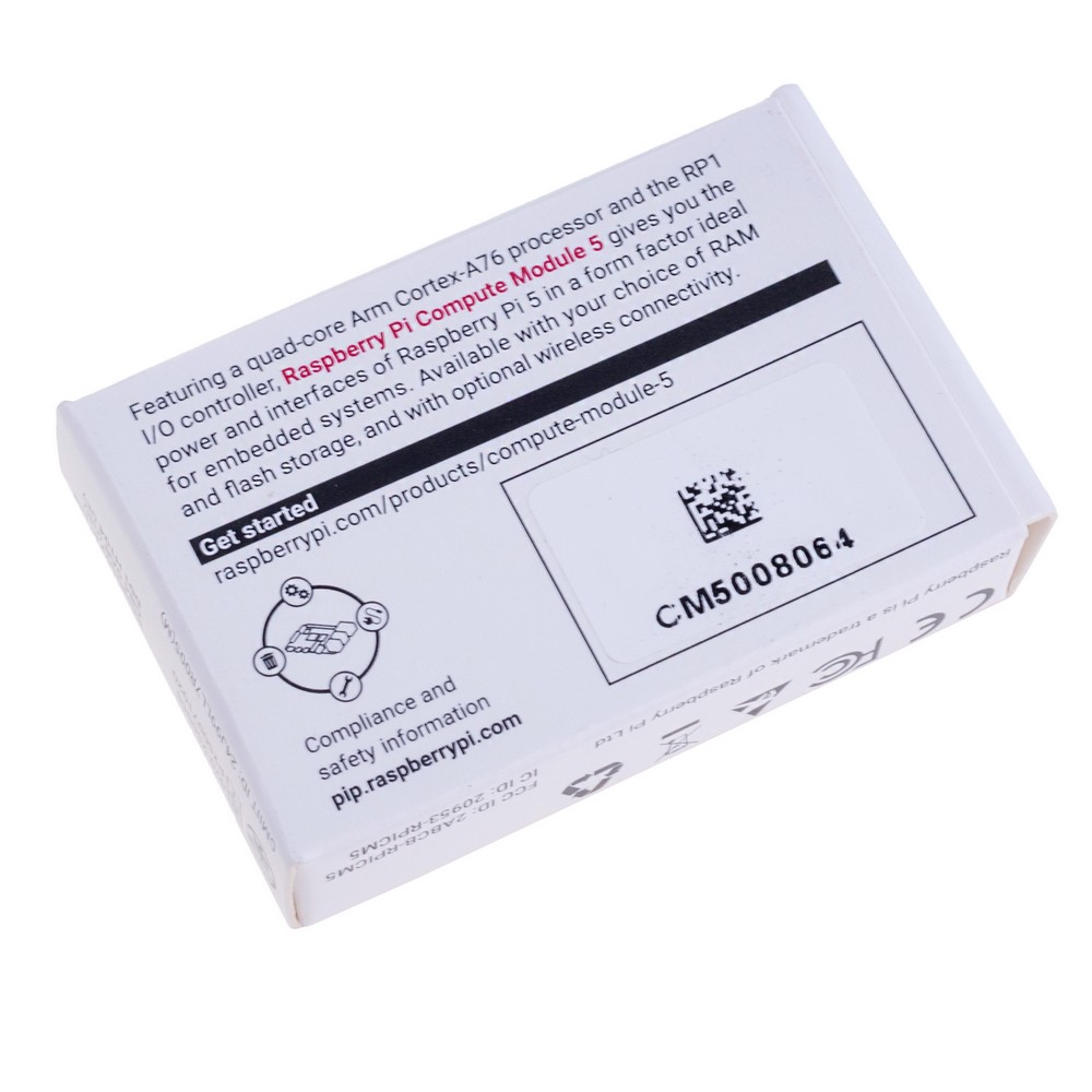 Raspberry Pi Compute module 5 "CM5", 8GB RAM/64GB eMMC, без Wi-Fi, CM5008064