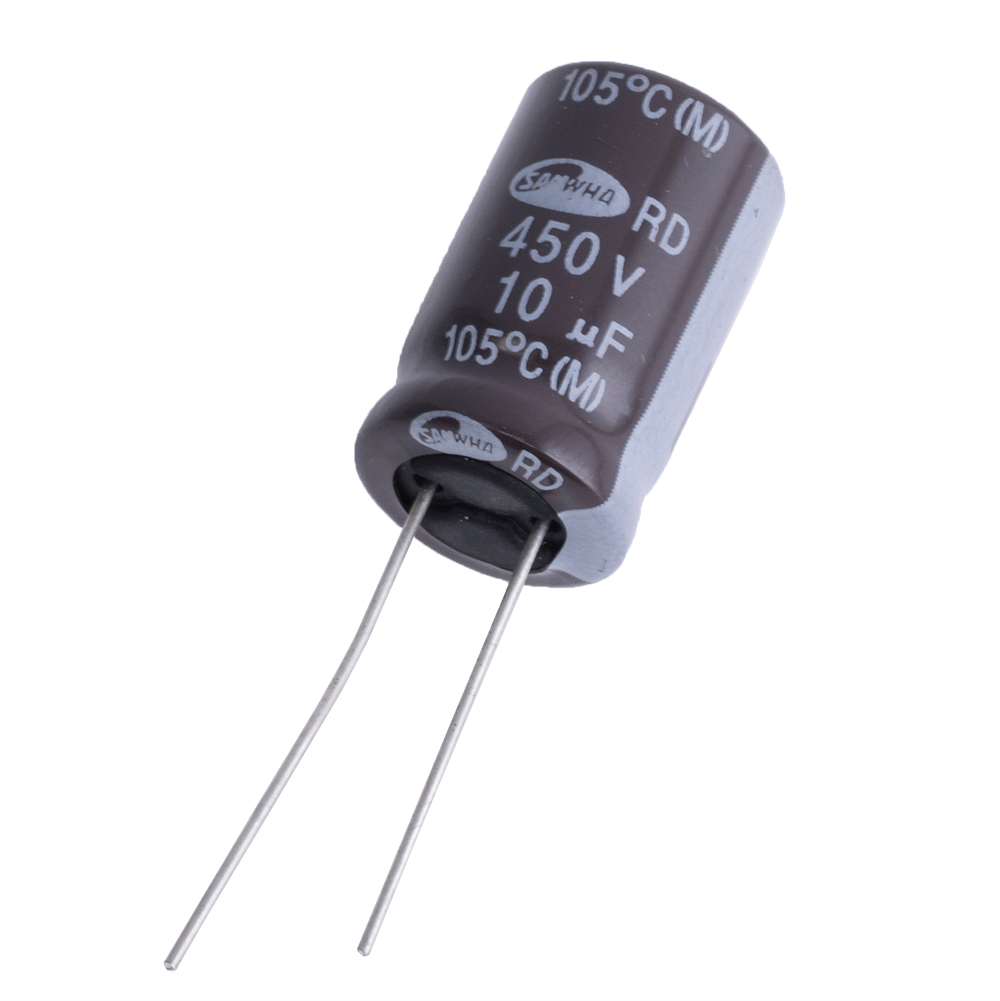 10uF 450V RD 12x20mm 105°C (RD2W106M12020PL159-Samwha) (електролітичний конденсатор)