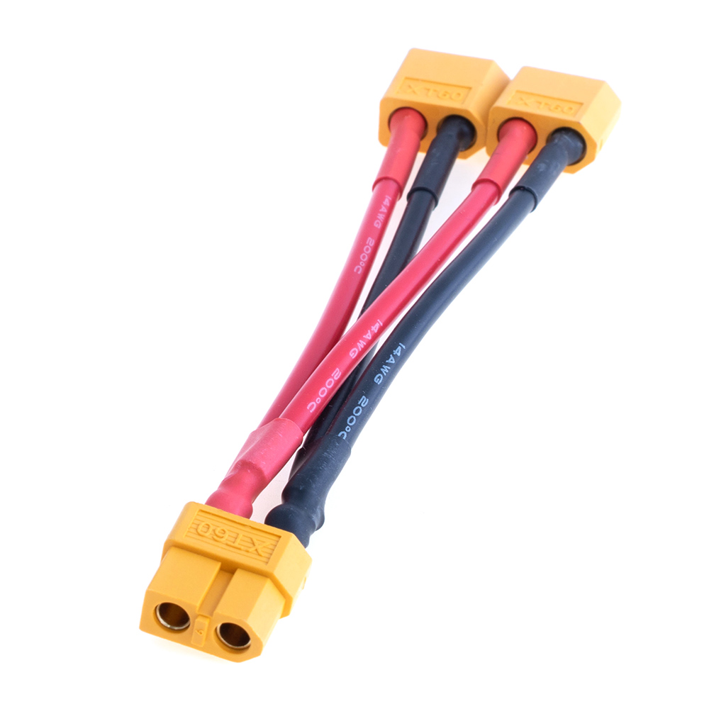 Розгалужувач живлення "Y" 1"мама"->2"тато" XT60, 14AWG C-060