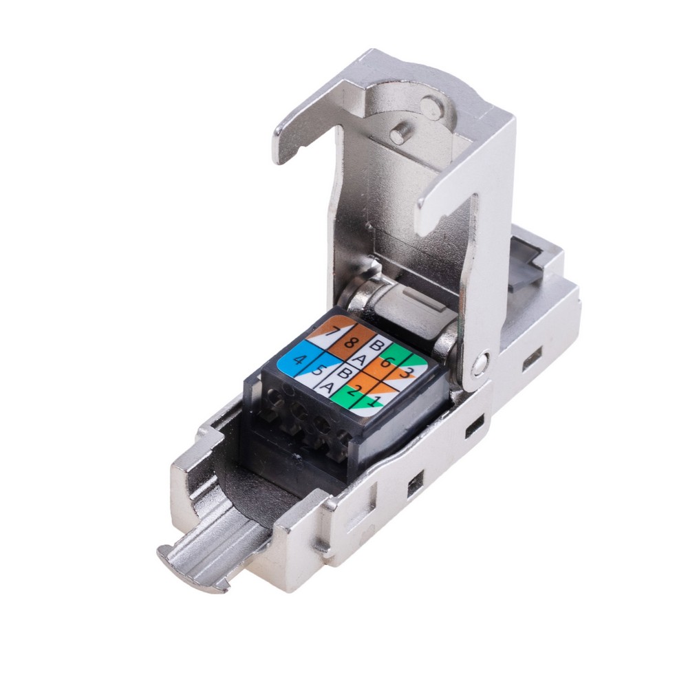 RJ45 конектор "тато" 10Gbps Cat6A для монтажу без обтиску. MRC6A-N1-BK