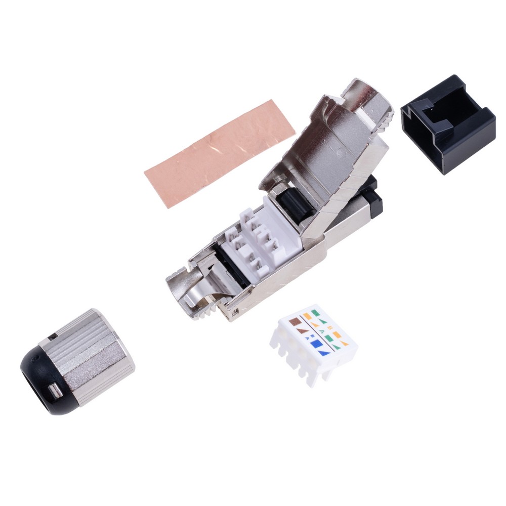 RJ45 конектор "тато" 40Gbps Cat7 для монтажу без обтиску. MRC7-N2