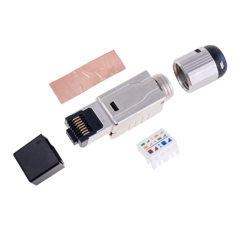 RJ45 конектор "тато" 40Gbps Cat7 для монтажу без обтиску. MRC7-N2