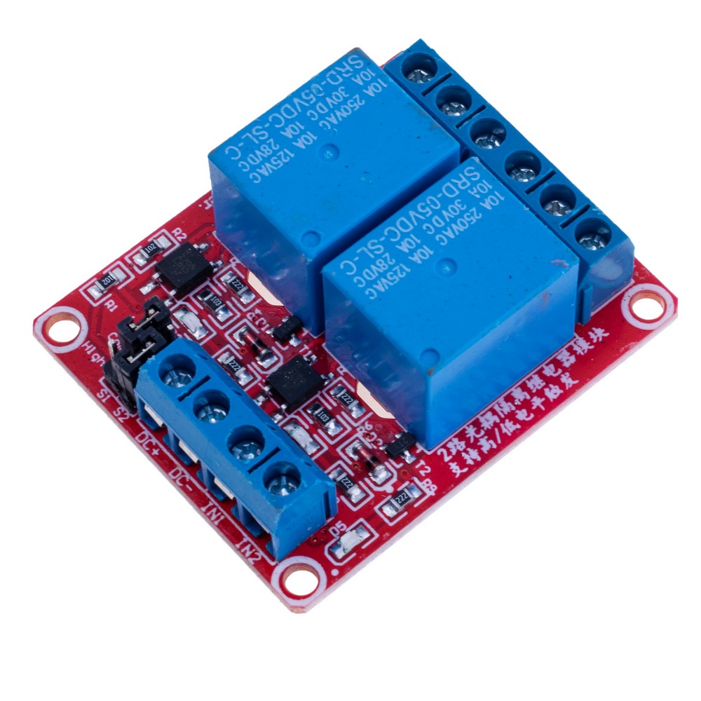 Реле-модуль, 2 канали, 5V, з оптороз'язкою