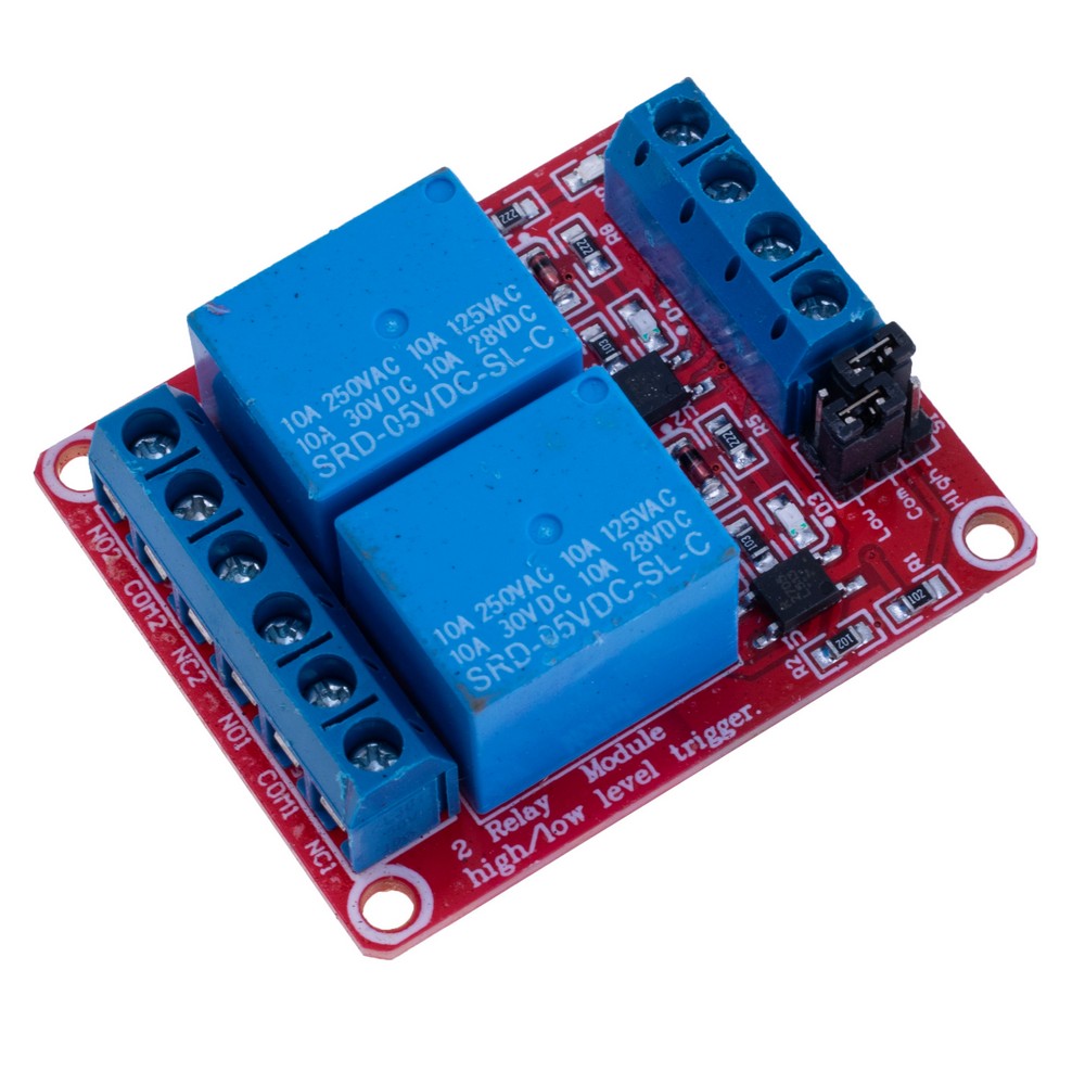 Реле-модуль, 2 канали, 5V, з оптороз'язкою
