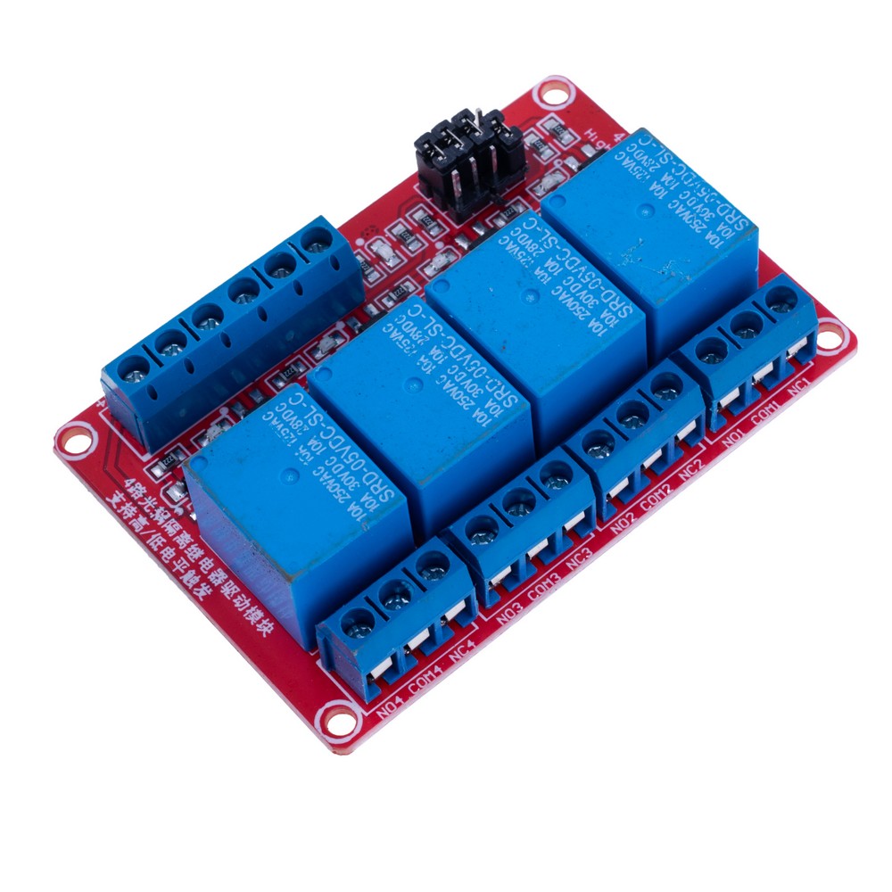 Реле-модуль, 4 канали, 5V, з оптороз'язкою