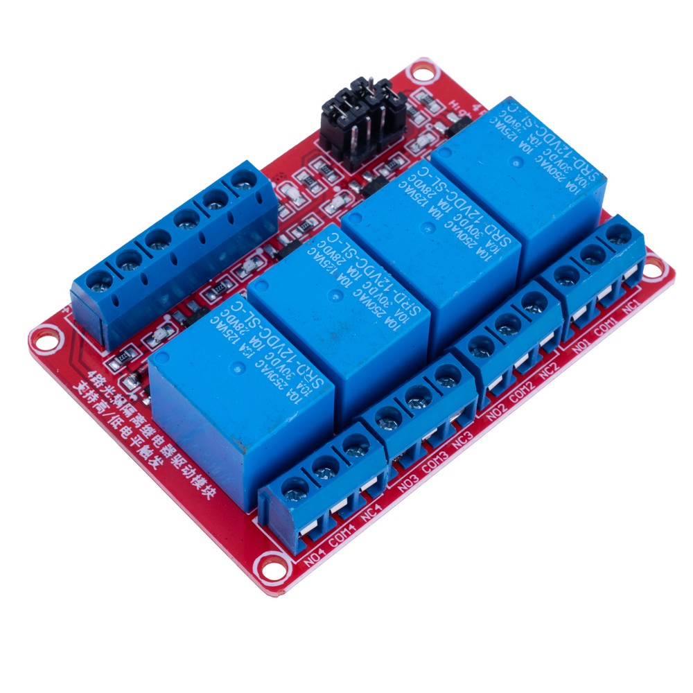 Реле-модуль, 4 канали, 12V, з оптороз'язкою