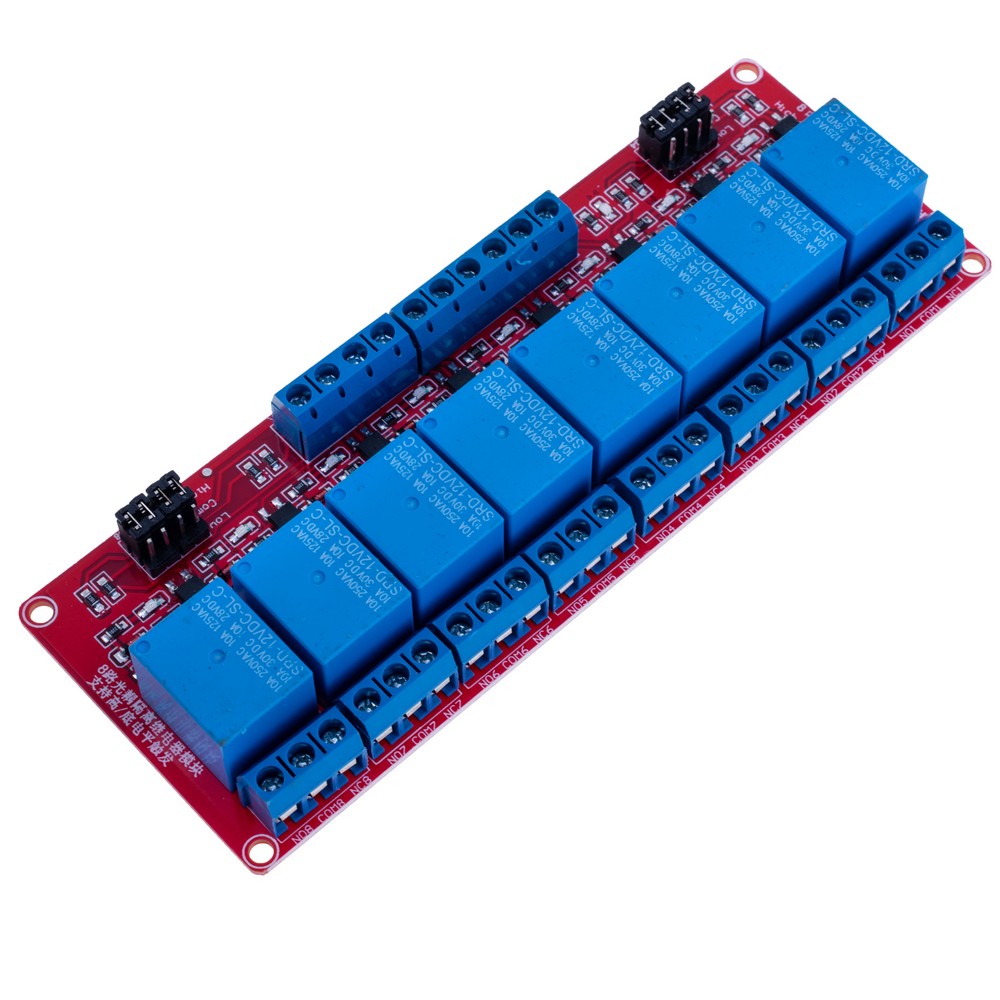 Реле-модуль, 8 каналів, 12V, з оптороз'язкою