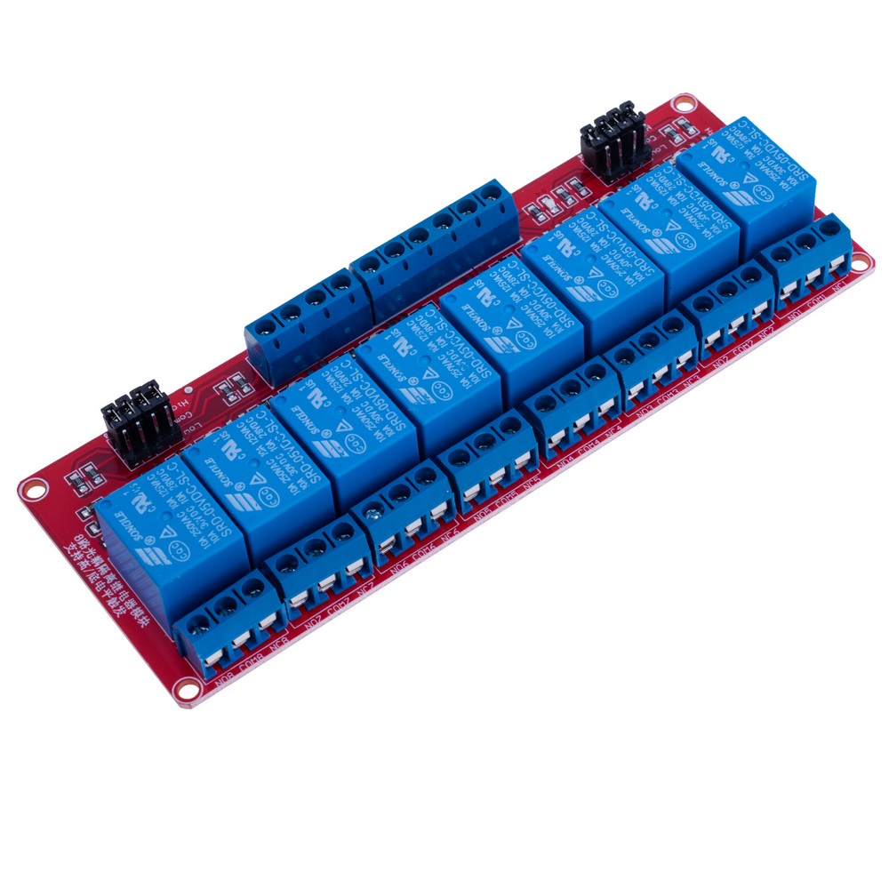 Реле-модуль, 8 каналів, 5V, з оптороз'язкою