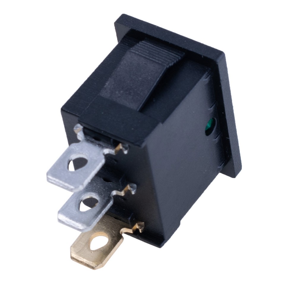 Перемикач Rocker, KCD1-2-101N GREEN BUTTON 12V Перемикач Rocker, KCD1-2-101N GREEN BUTTON 12V