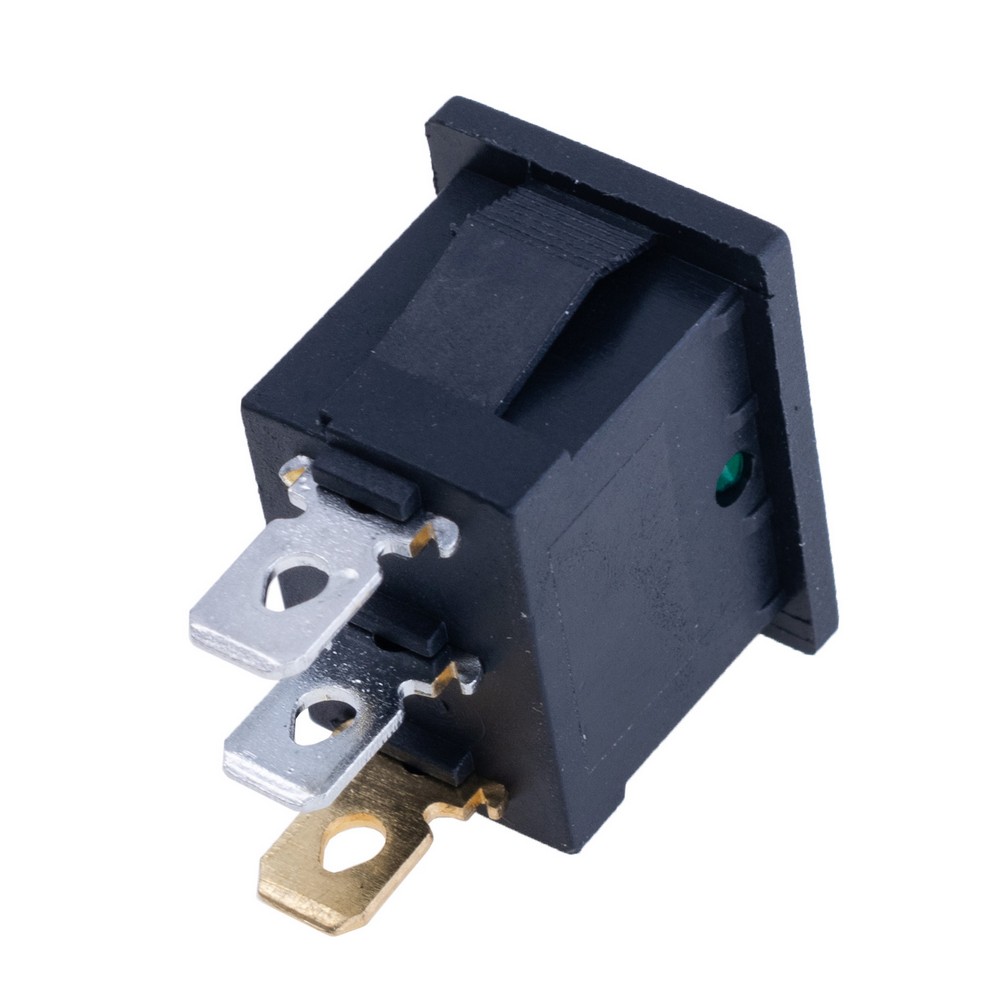 Перемикач Rocker, KCD1-2-101N GREEN BUTTON 220V Перемикач Rocker, KCD1-2-101N GREEN BUTTON 220V