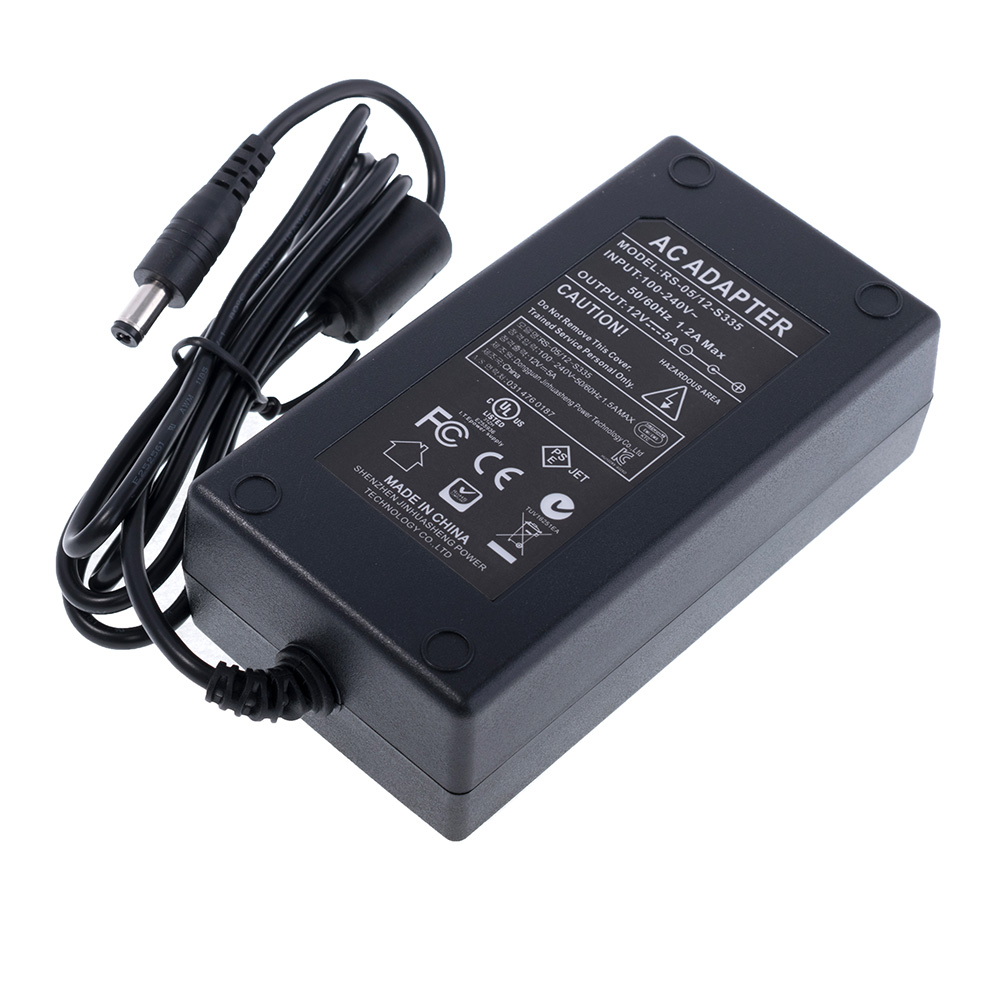 Блок живлення настільний 60W 12V, роз'єм:2.1x5.5mm RS-05/12-S335