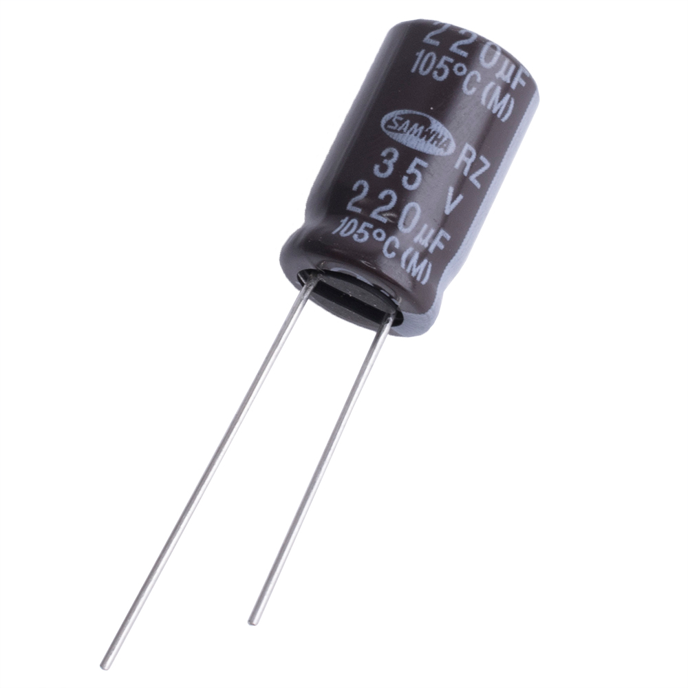 220uF 35V RZ 10x16mm 105°C (RZ1V227M10016PA259-Samwha) (електролітичний конденсатор)