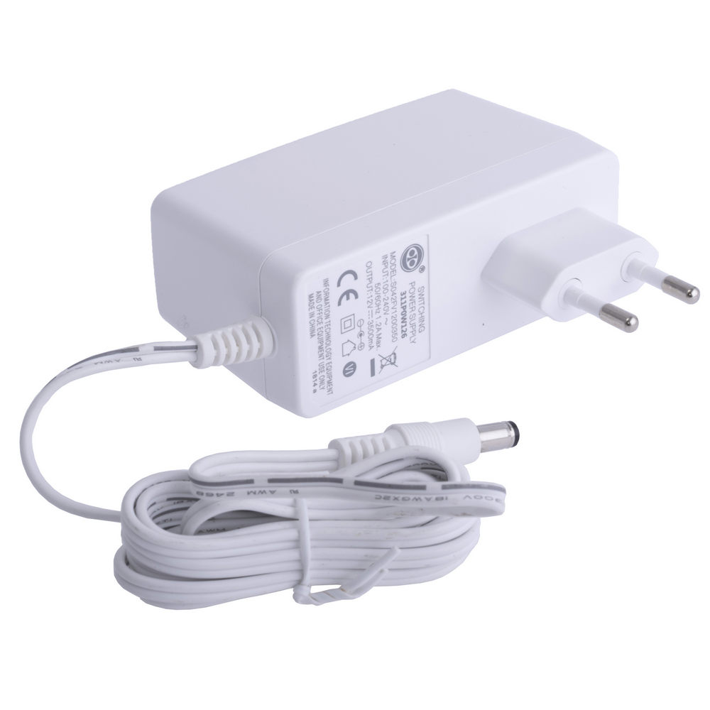 Блок живлення з вилкою 42W 12V, роз'єм:2.5x5.5мм, S042FV1200350 Блок живлення з вилкою 42W 12V, роз'єм:2.5x5.5мм, S042FV1200350