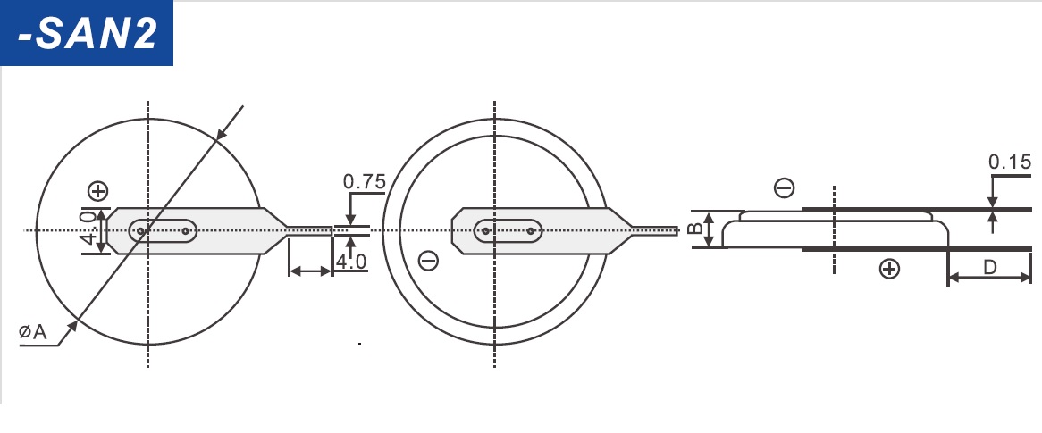 Li-Ion 45mAh, 3,7V, 2032 EEMB літій-іонний акумулятор LIR2032-SAN2-A15682