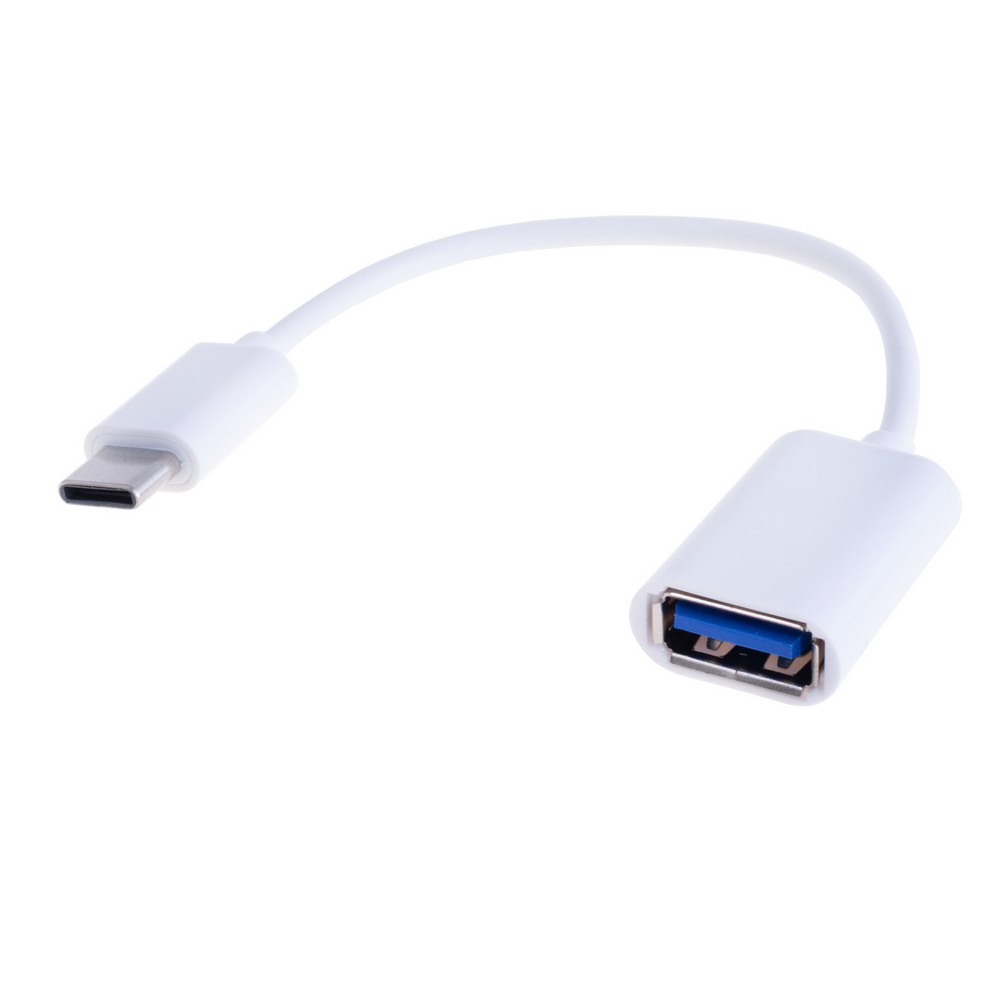 Кабель USB type-C на USB-A "мама" 15см білий LJ Кабель USB type-C на USB-A "мама" 15см білий LJ