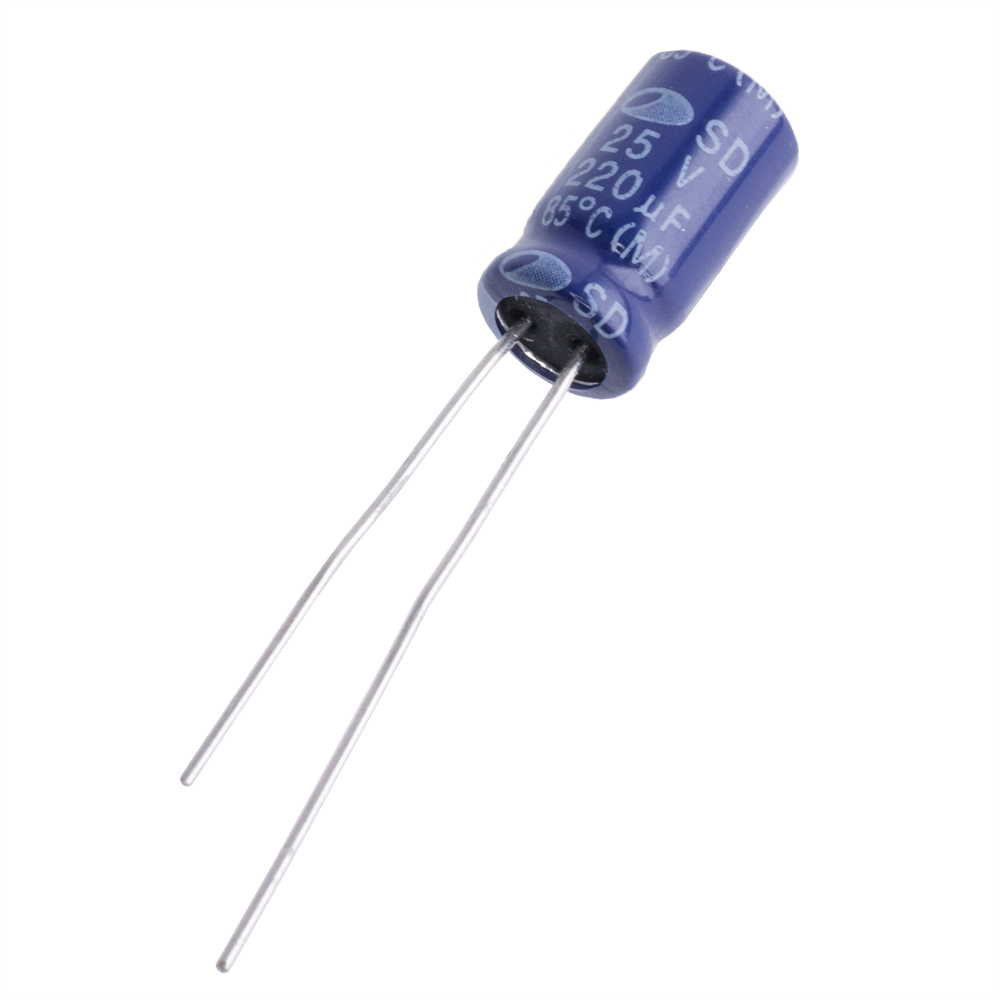 220uF 25V SD 6x11mm 85°C  pitch 2,5 mm (SD1E227M6L011PC359-Samwha) (електролітичний конденсатор)