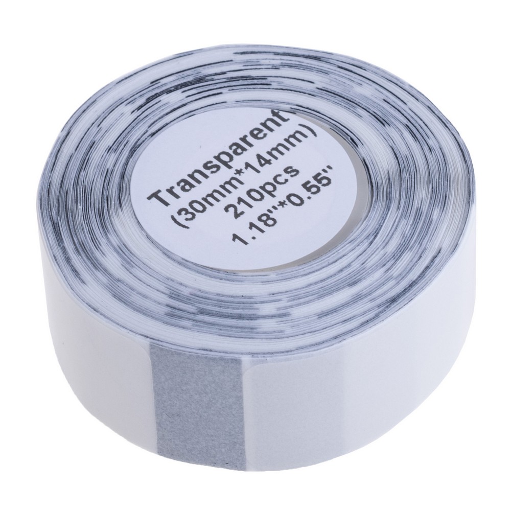 Стрічка для принтера етикеток прозора, для маркування 14x30mm, 1 бобіна Стрічка для принтера етикеток прозора, для маркування 14x30mm, 1 бобіна