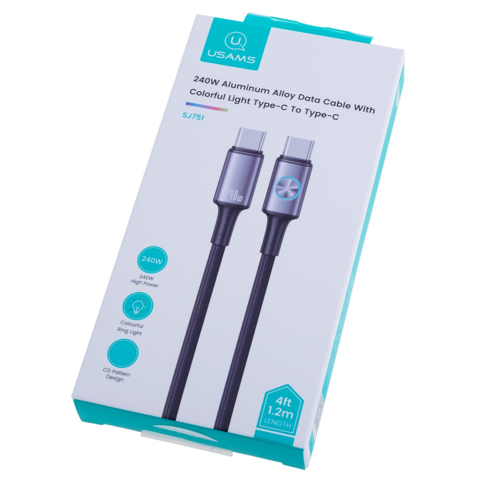 SJ751 240W Aluminum Alloy Data Cable With Colorful Light Type-C To Type-C 1.2m - Huan Series (SJ751USB01 Tarnish – USAMS) SJ751 240W Aluminum Alloy Data Cable With Colorful Light Type-C To Type-C 1.2m - Huan Series (SJ751USB01 Tarnish – USAMS)