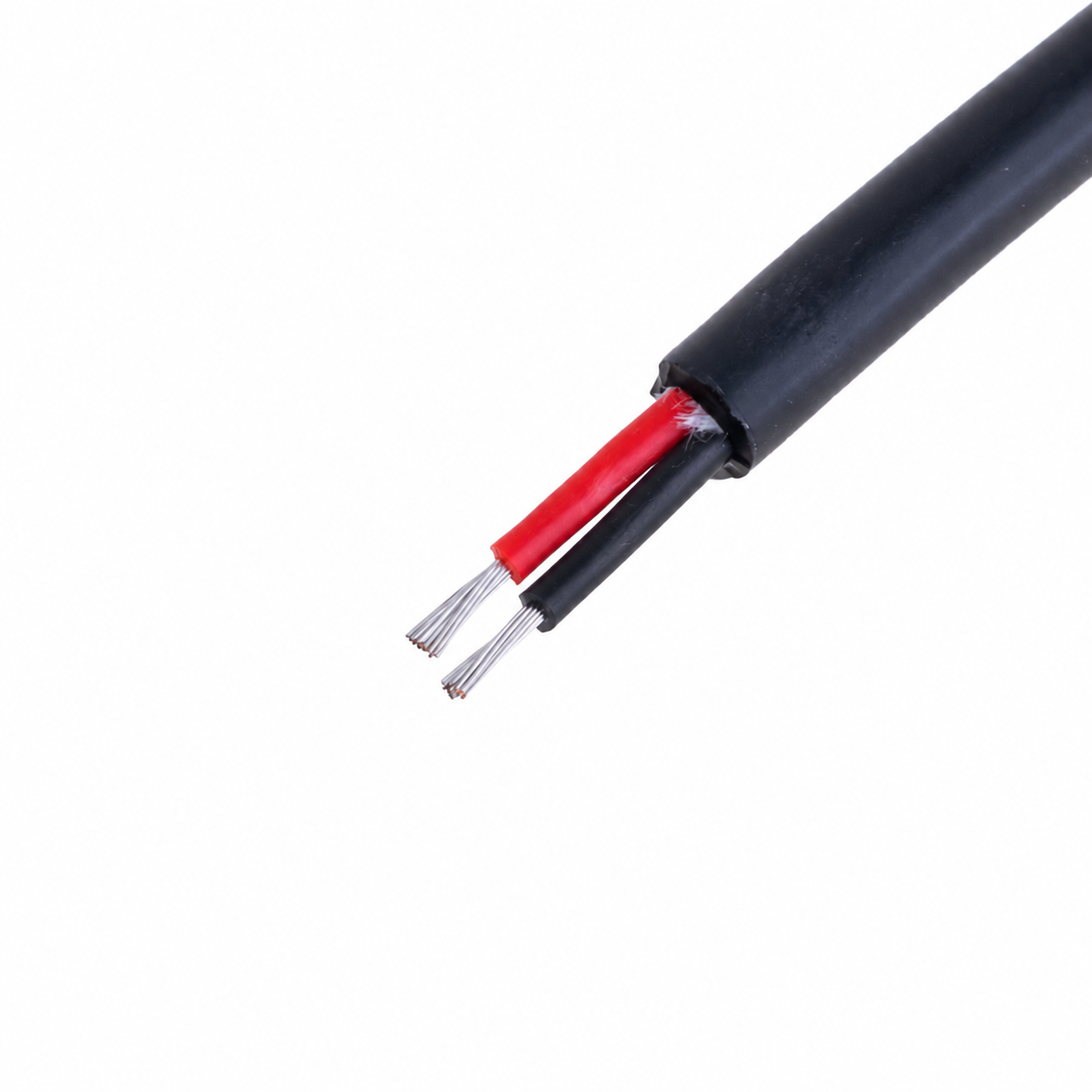 Силіконовий провід 2-жильний у чорній оболонці 20AWG(0.5mm2 20/0.18/TS) чорний, червоний
