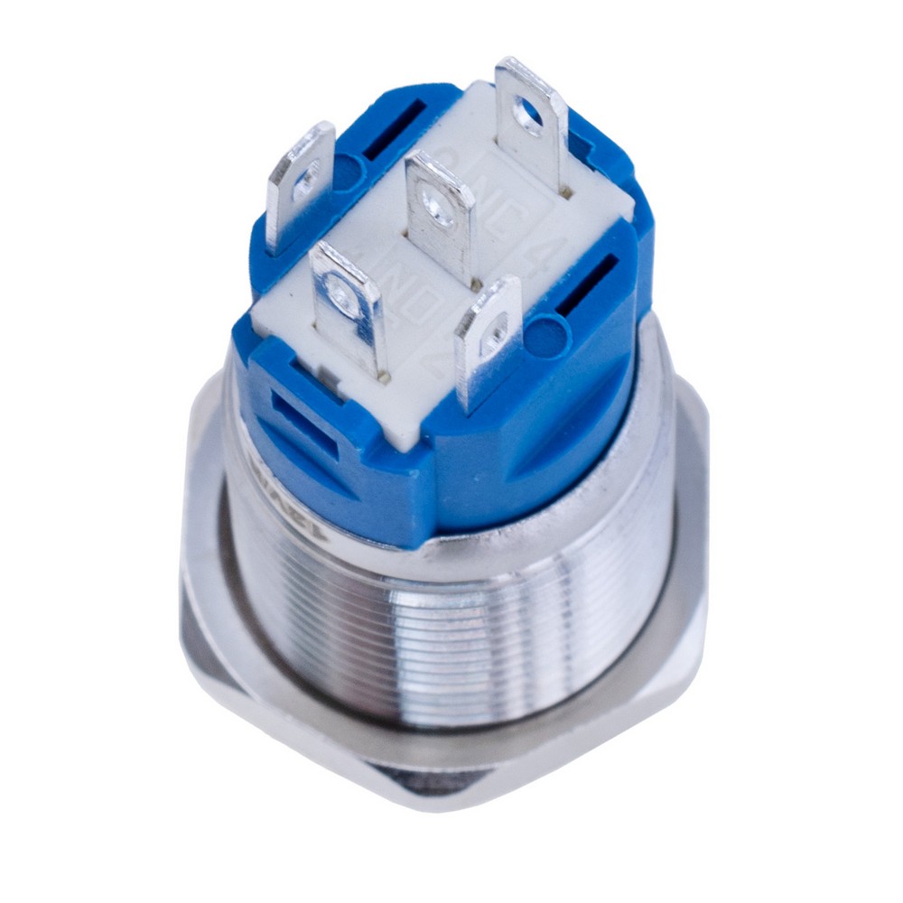 Кнопка антивандальна без фіксації SPDT з червоним підсвічуванням 12V, LAS3-16F- W11EM-S