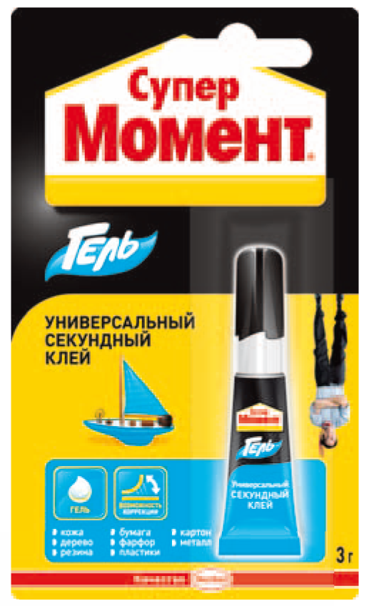 Клей універсальний "Супер Момент гель", 3г Клей універсальний "Супер Момент гель", 3г