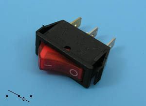 Перемикач SWR-791 Green 6A 250V з підсвічуванням Перемикач SWR-791 Green 6A 250V з підсвічуванням
