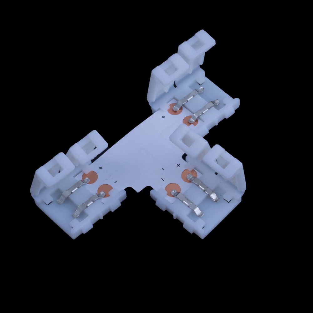 З'єднувач кутовий "T" 10mm LED 3528/5050, 2 контакти. З'єднувач кутовий "T" 10mm LED 3528/5050, 2 контакти.