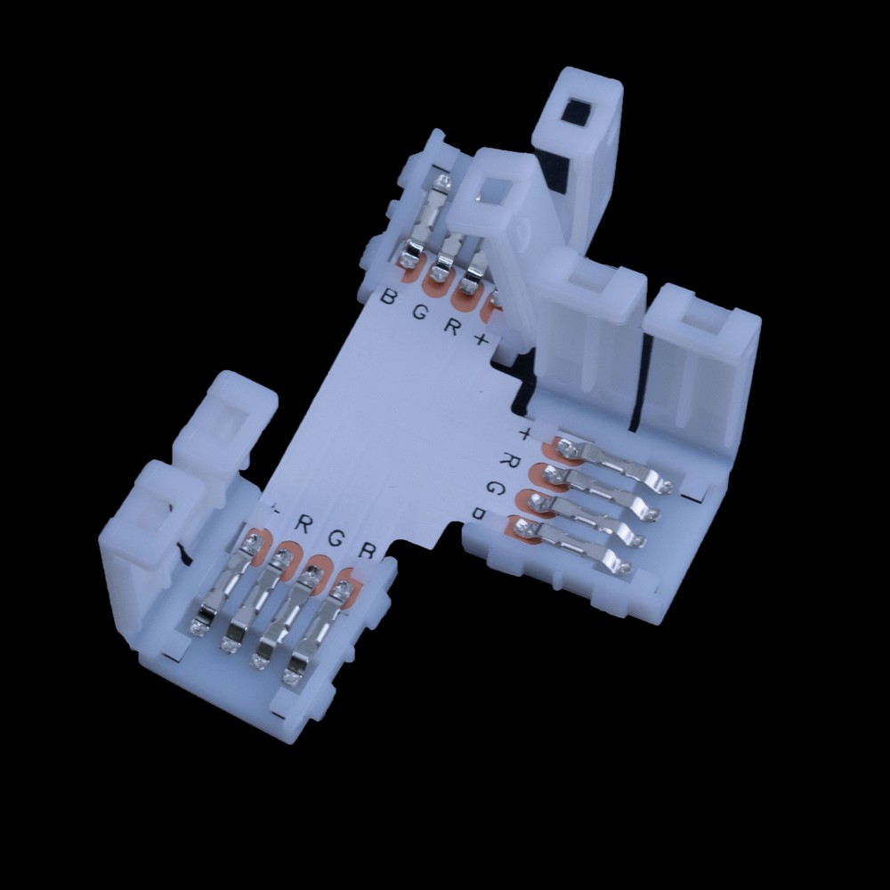 З'єднувач кутовий "T" 10mm LED 3528/5050, 4 контакти.