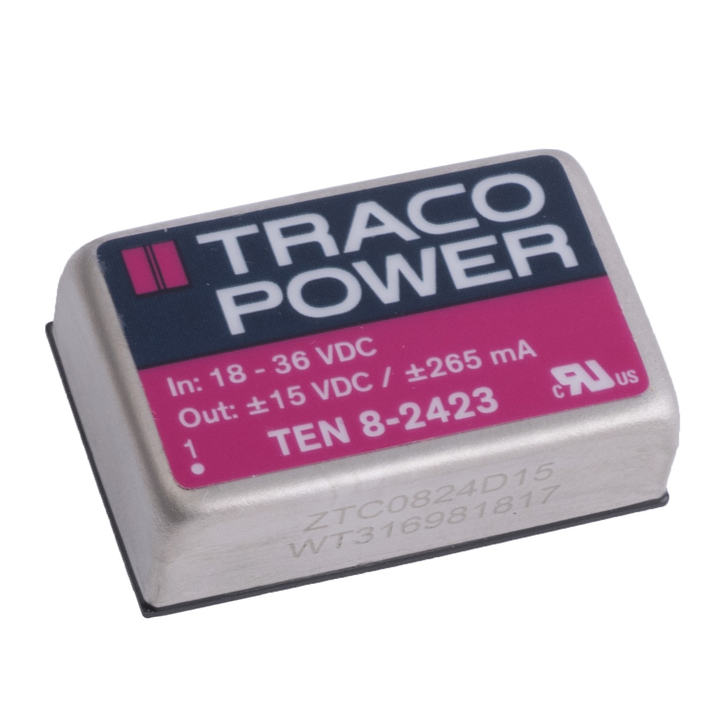 TEN 8-2423(Module DC-DC 2-OUT 15V/-15V 0.265A/-0.265A 8W 9-Pin Metal DIP)