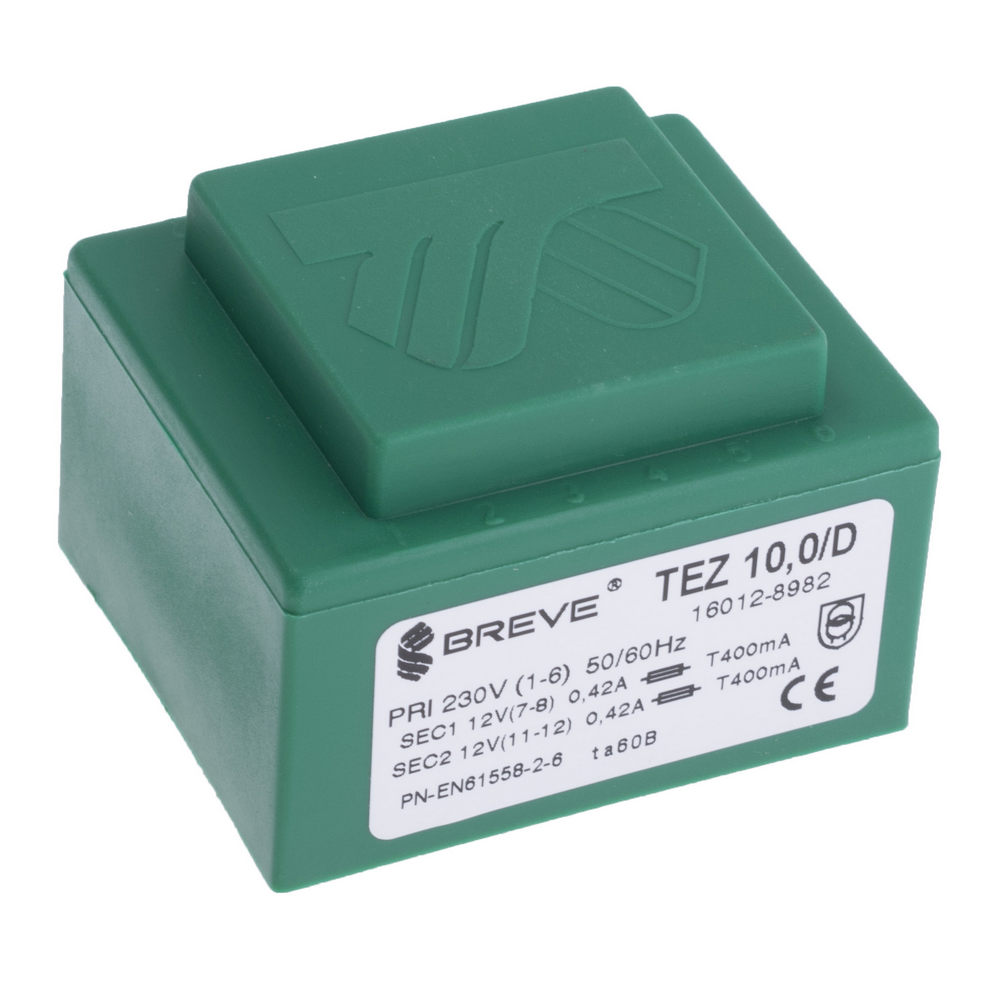 Трансформатор залитий 10VA, 2х12 V, TEZ10/D230/12-12V BREVE TUFVASSONS Трансформатор залитий 10VA, 2х12 V, TEZ10/D230/12-12V BREVE TUFVASSONS