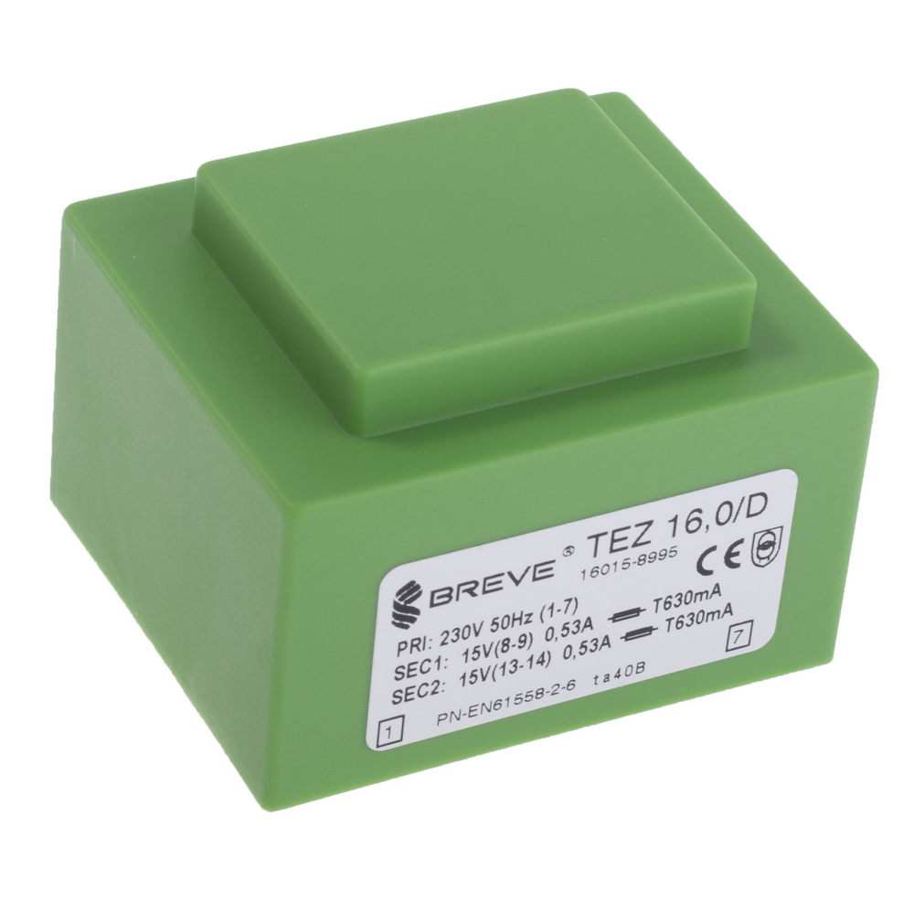 Трансформатор залитий 16VA, 2х15 V, TEZ16/D230/15-15V BREVE TUFVASSONS Трансформатор залитий 16VA, 2х15 V, TEZ16/D230/15-15V BREVE TUFVASSONS