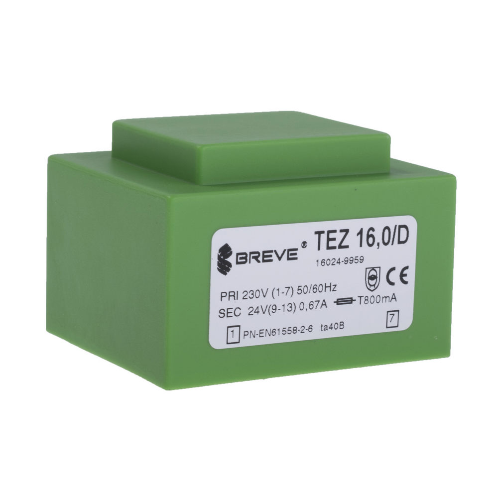Трансформатор залитий 16VA, 24 V, TEZ16/D230/24V BREVE TUFVASSONS Трансформатор залитий 16VA, 24 V, TEZ16/D230/24V BREVE TUFVASSONS