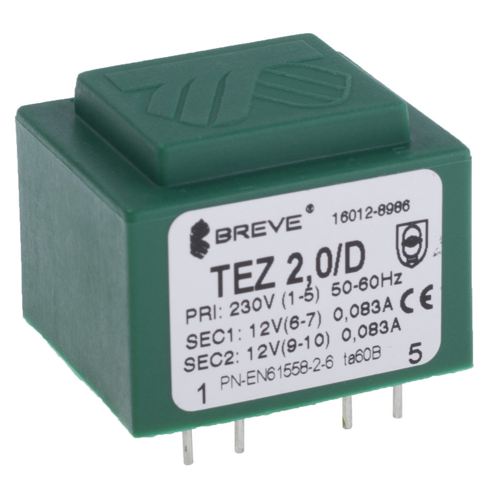 Трансформатор залитий 2VA, 2х12 V, TEZ2/D230/12-12V BREVE TUFVASSONS Трансформатор залитий 2VA, 2х12 V, TEZ2/D230/12-12V BREVE TUFVASSONS