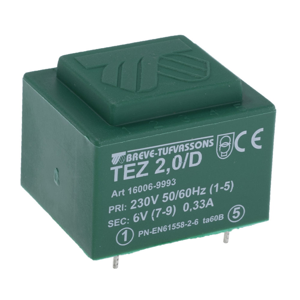 Трансформатор залитий 2VA, 6 V, TEZ2/D230/6V BREVE TUFVASSONS Трансформатор залитий 2VA, 6 V, TEZ2/D230/6V BREVE TUFVASSONS