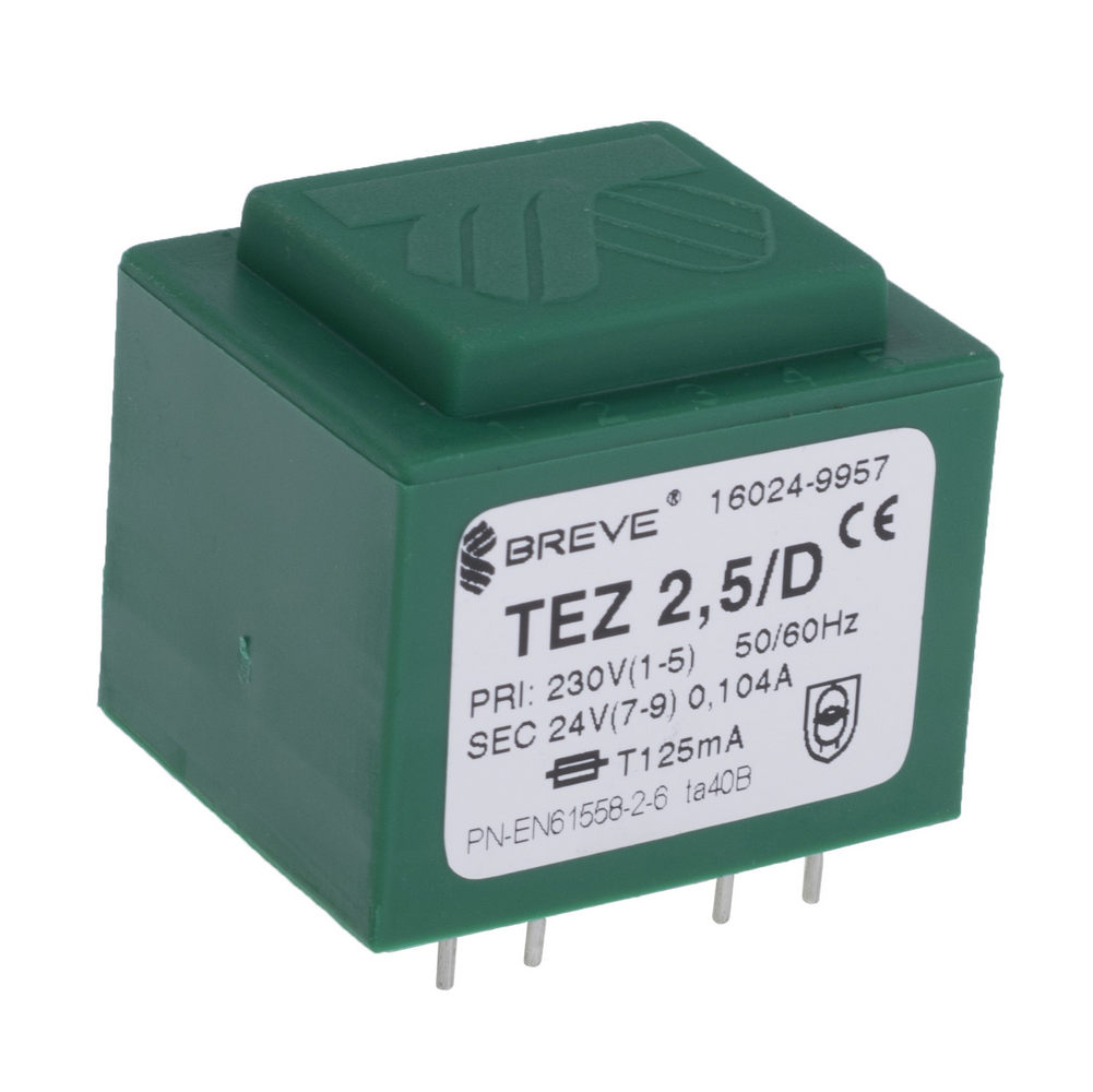 Трансформатор залитий 2,5VA, 24 V, TEZ2.5/D230/24V BREVE TUFVASSONS Трансформатор залитий 2,5VA, 24 V, TEZ2.5/D230/24V BREVE TUFVASSONS