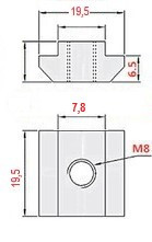 Т-гайка M8 (20мм) для профілю 4040