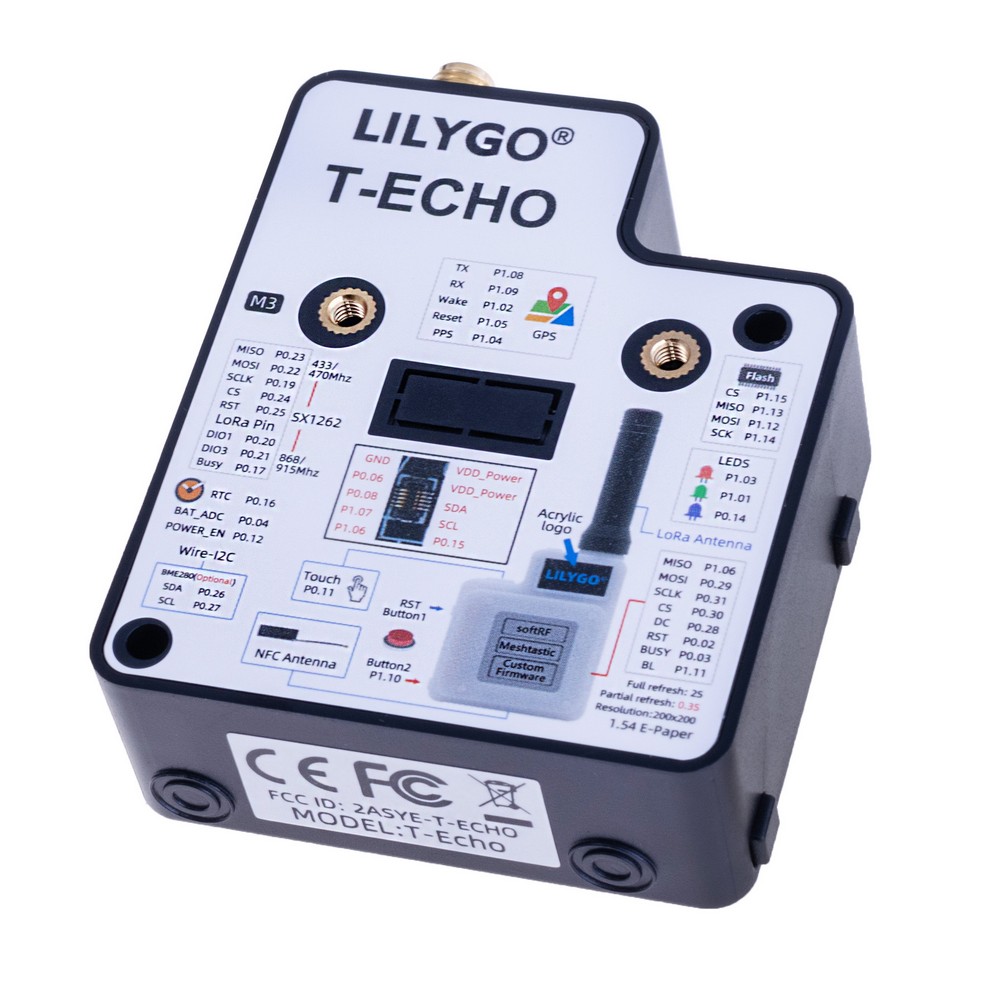 LILYGO® TTGO SoftRF T-Echo NRF52840 433MHz Black