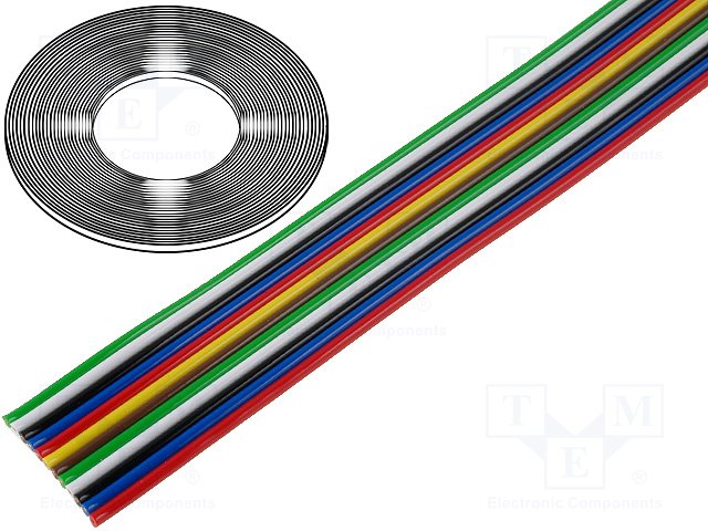 Шлейф TLWY12/0.22-BQ Cable (кабель ленточный многоцветный 12х0,22мм.кв., Cu; PVC; 300V)