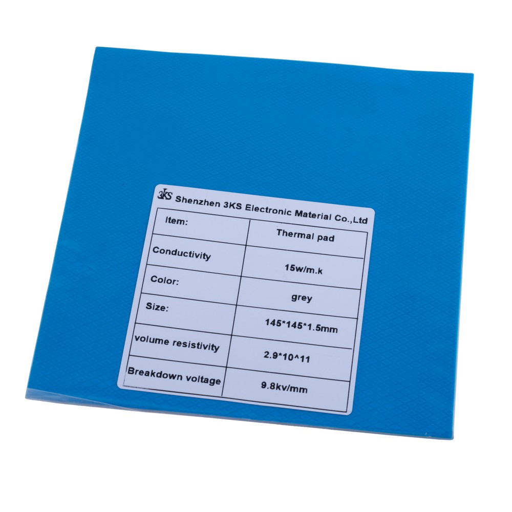 Термопрокладка 1.5mm, 145x145mm, 15W/m.k. колір: сірий 3KS Термопрокладка 1.5mm, 145x145mm, 15W/m.k. колір: сірий 3KS