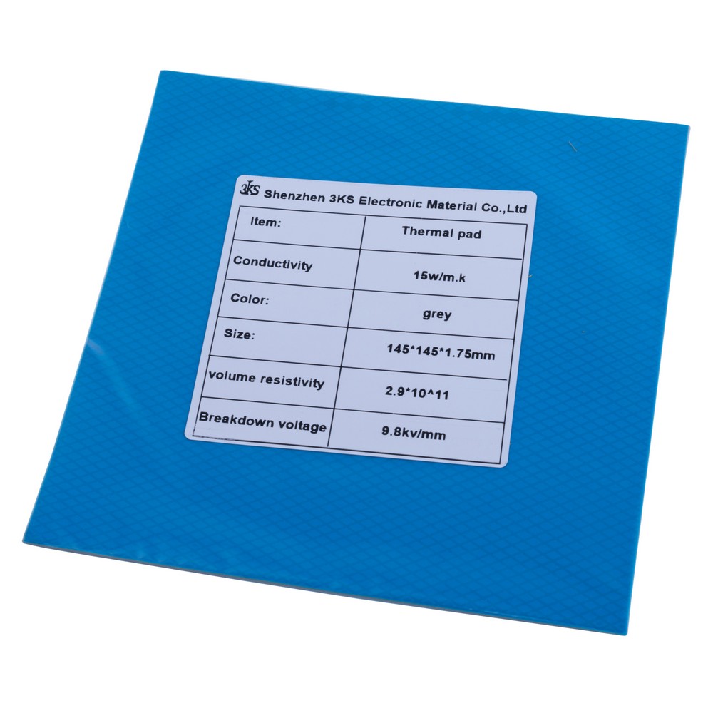 Термопрокладка 1.75mm, 145x145mm, 15W/m.k. колір: сірий 3KS Термопрокладка 1.75mm, 145x145mm, 15W/m.k. колір: сірий 3KS